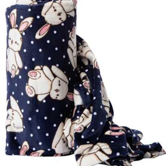 Bunny Rabbits Two-Sided Plush Blanket 50in x 60in Brand new in Package - Picture 2 of 4
